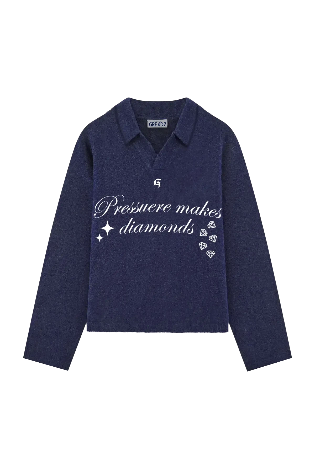 DIAMOND KNITTED SWEATER NAVY