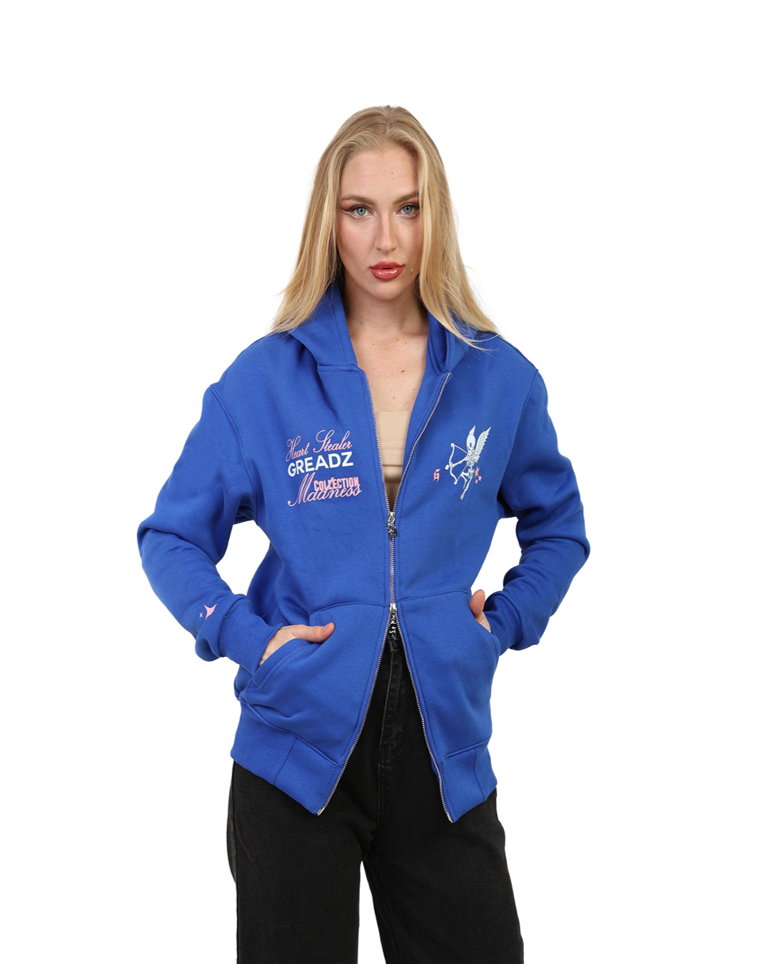 HEARTS STEALER ZIPPER JACKET BLUE