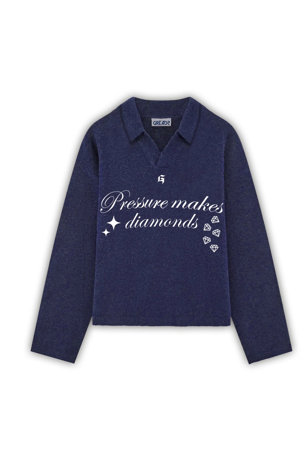 DIAMOND KNITTED SWEATER NAVY