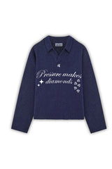 DIAMOND KNITTED SWEATER NAVY