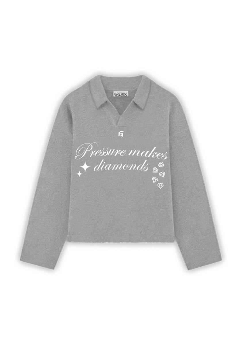 DIAMOND KNITTED SWEATER GRAY