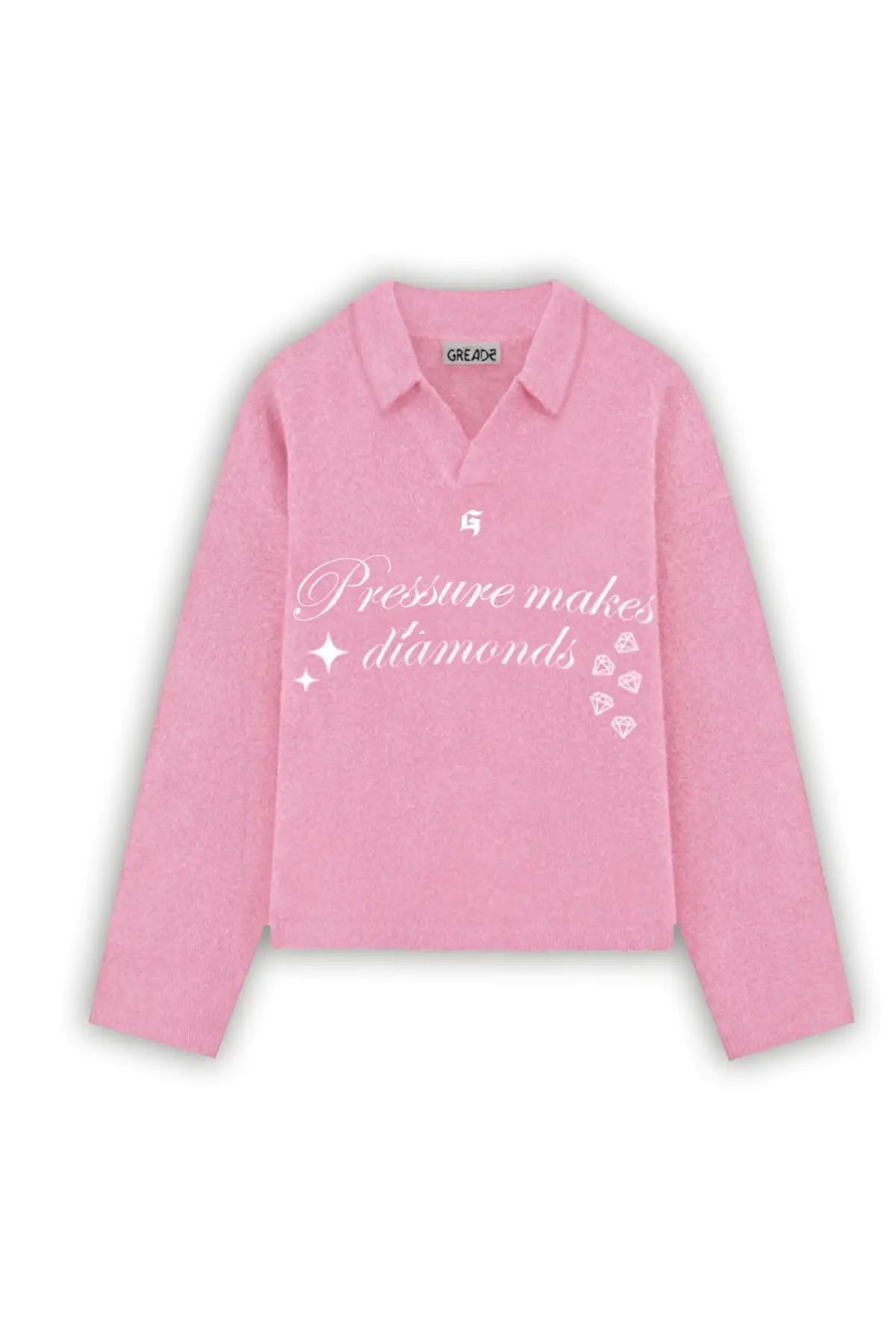 DIAMOND KNITTED SWEATER PINK