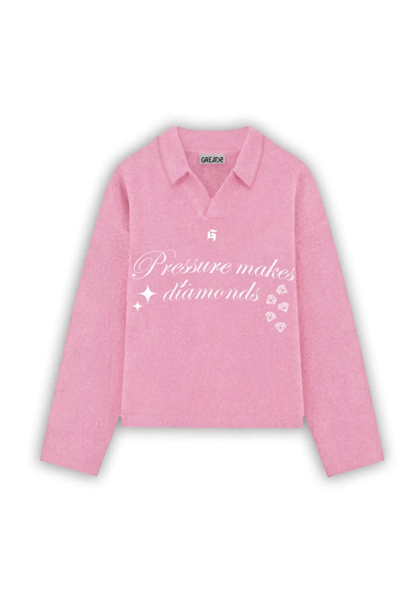 DIAMOND KNITTED SWEATER PINK